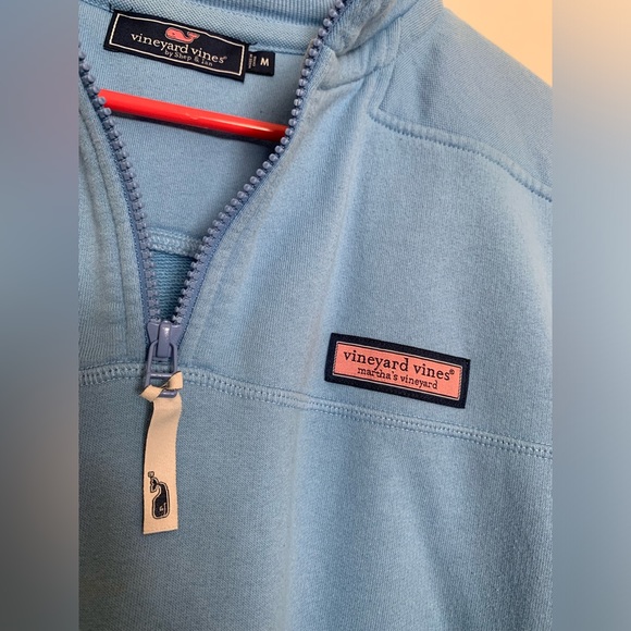 Vineyard Vines Martha’s Vineyard Men’s Light Blue Quarter Zip Sweater - Sz Small - Picture 4 of 6